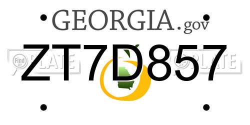 ZT7D857 Georgia License Plate