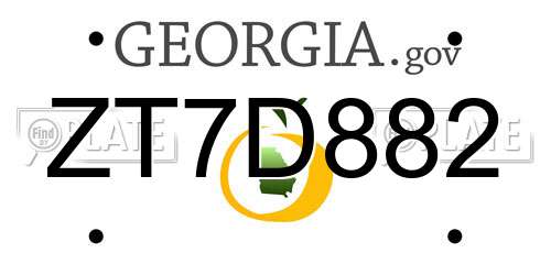 ZT7D882 Georgia License Plate