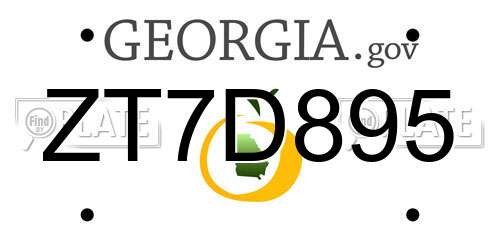ZT7D895 Georgia License Plate
