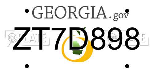 ZT7D898 Georgia License Plate