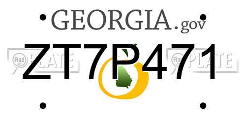 ZT7P471 Georgia License Plate