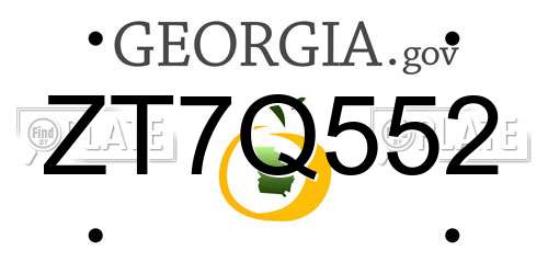 ZT7Q552 Georgia License Plate