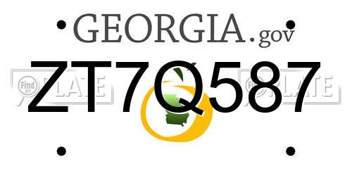 ZT7Q587 Georgia License Plate