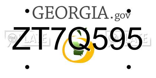 ZT7Q595 Georgia License Plate