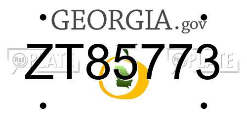 ZT85773 Georgia License Plate
