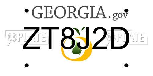 ZT8J2D Georgia License Plate