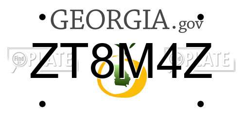 ZT8M4Z Georgia License Plate