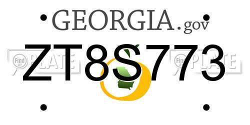 ZT8S773 Georgia License Plate