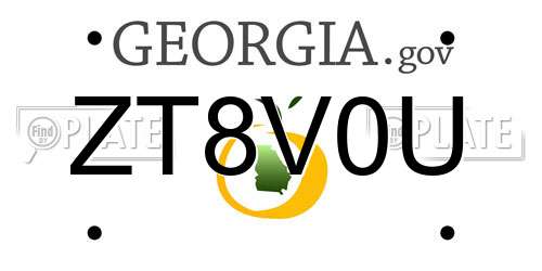 ZT8V0U Georgia License Plate