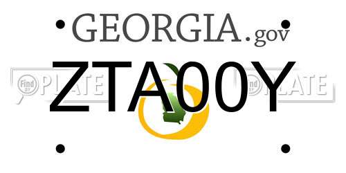 ZTA00Y Georgia License Plate