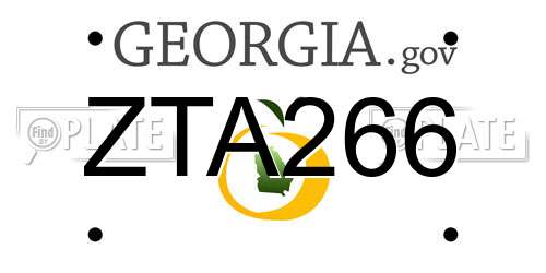 ZTA266 Georgia License Plate