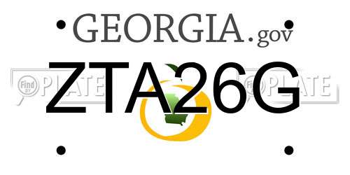 ZTA26G Georgia License Plate