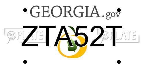 ZTA52T Georgia License Plate