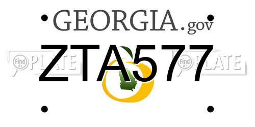 ZTA577 Georgia License Plate