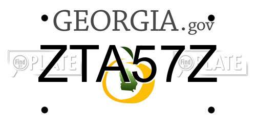 ZTA57Z Georgia License Plate