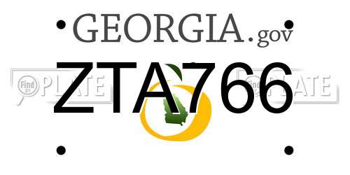 ZTA766 Georgia License Plate