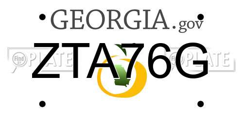 ZTA76G Georgia License Plate