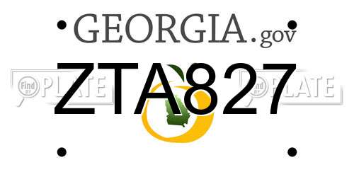 ZTA827 Georgia License Plate