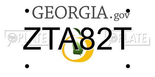 ZTA82T Georgia License Plate