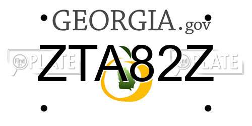 ZTA82Z Georgia License Plate