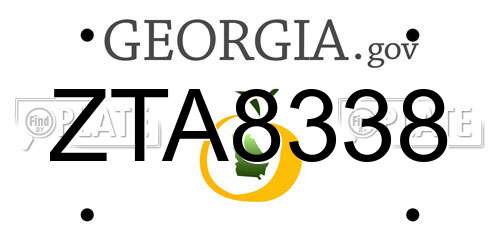 ZTA8338 Georgia License Plate