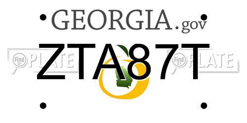 ZTA87T Georgia License Plate