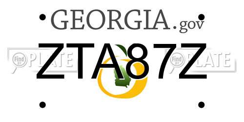 ZTA87Z Georgia License Plate