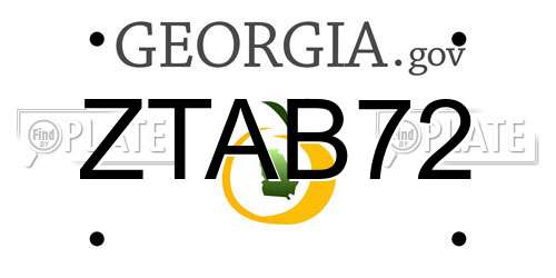 ZTAB72 Georgia License Plate