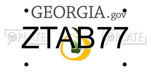 ZTAB77 Georgia License Plate