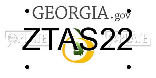 ZTAS22 Georgia License Plate