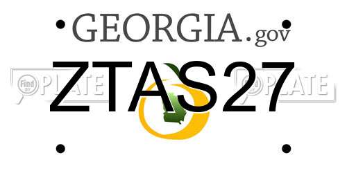 ZTAS27 Georgia License Plate