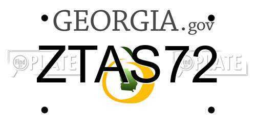 ZTAS72 Georgia License Plate