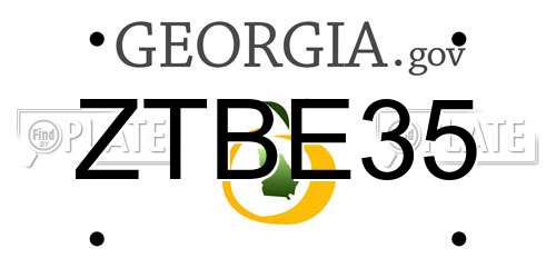 ZTBE35 Georgia License Plate