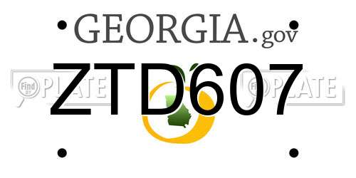 ZTD607 Georgia License Plate
