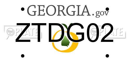 ZTDG02 Georgia License Plate