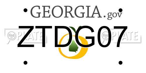ZTDG07 Georgia License Plate