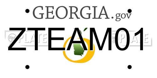ZTEAM01 Georgia License Plate