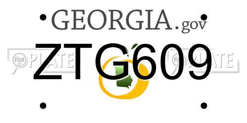 ZTG609 Georgia License Plate