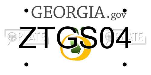 ZTGS04 Georgia License Plate