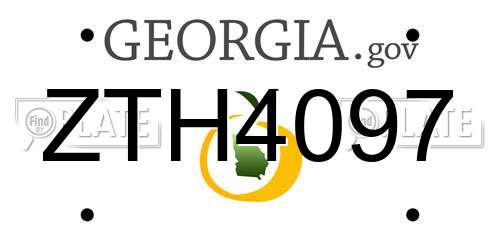 ZTH4097 Georgia License Plate