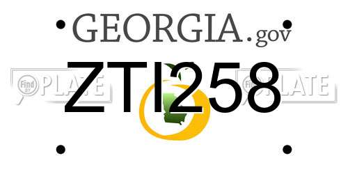 ZTI258 Georgia License Plate