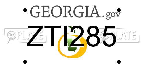 ZTI285 Georgia License Plate