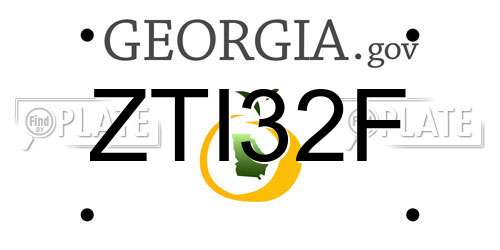 ZTI32F Georgia License Plate