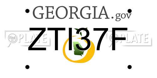 ZTI37F Georgia License Plate