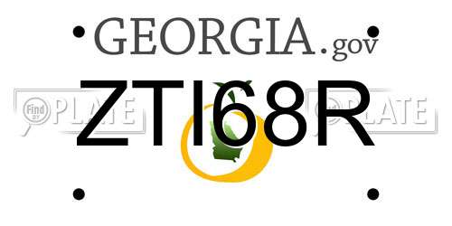 ZTI68R Georgia License Plate