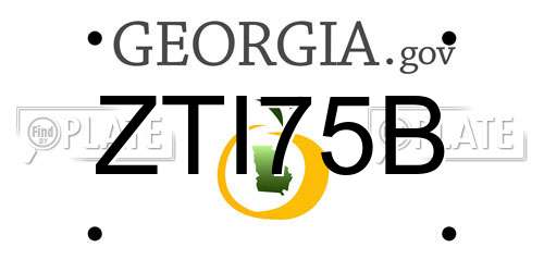 ZTI75B Georgia License Plate