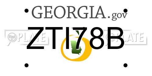 ZTI78B Georgia License Plate