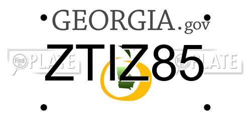 ZTIZ85 Georgia License Plate