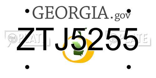 ZTJ5255 Georgia License Plate