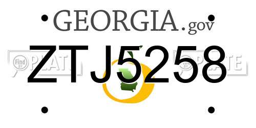 ZTJ5258 Georgia License Plate